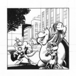 Awesome Possum VS Hypnopotamus. From "The Hippopotamus Oath" in Barnyard's Finest Comics #20